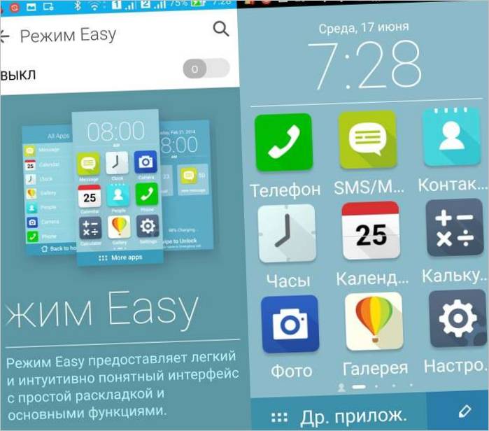 Način rada Easy smartphone ZenFone 2